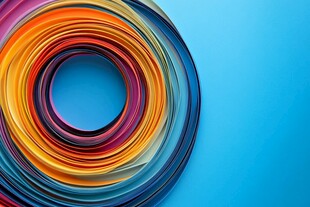 彩色纸圈的绚丽视觉盛宴