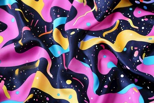 炫彩抽象图案丝绸面料