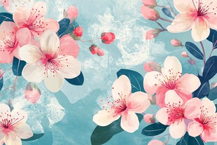 清新花卉图案背景图