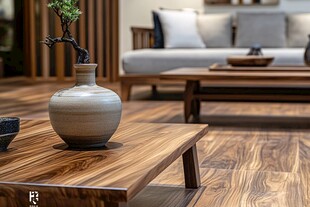 中式客厅里的雅致花瓶摆件