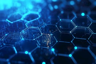 科技感六边形数字电路画面