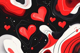 爱心涌动的抽象艺术图案