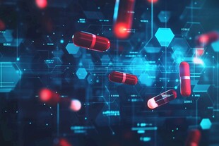 科技感十足的红色胶囊画面