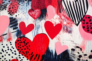 爱心涂鸦艺术图案背景