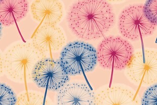 多彩蒲公英梦幻图案背景