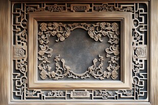 中式木雕窗饰 精致雕花