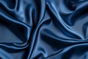 蓝色绸缎纹理特写