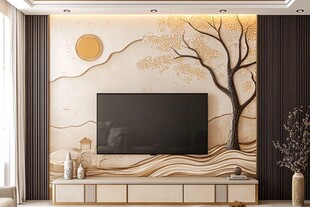 新中式电视背景墙装饰设计