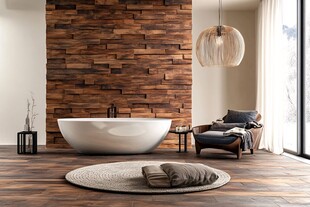 现代风木质浴室优雅空间