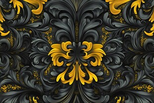 黑金奢华花纹图案设计