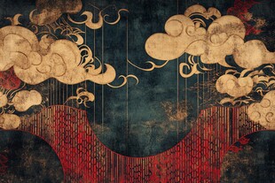 中式云纹复古风背景图