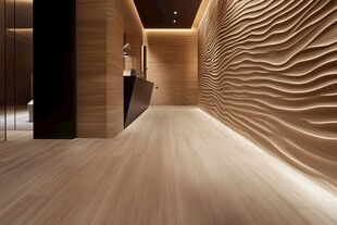 现代风格波浪纹理室内走廊