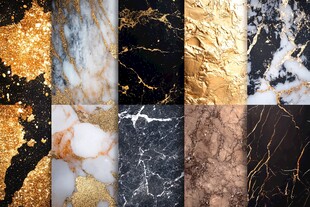 奢华大理石与金箔纹理集合