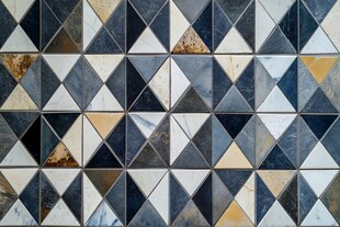 几何拼色瓷砖墙面纹理
