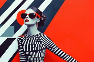 时尚女郎的几何风魅力造型