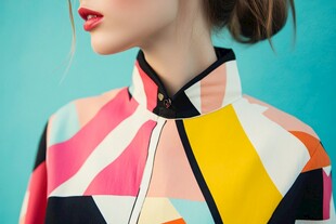 时尚几何图案上衣女性
