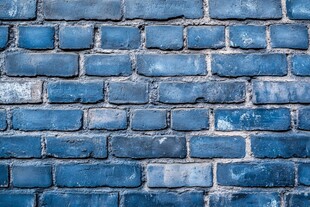 蓝色砖墙纹理特写