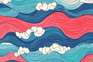 彩色波浪图案背景
