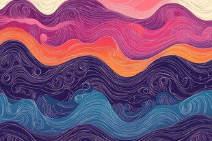 多彩波浪抽象艺术图案