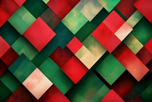 红绿方块几何图案背景