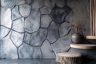 石纹墙面与室内简约装饰