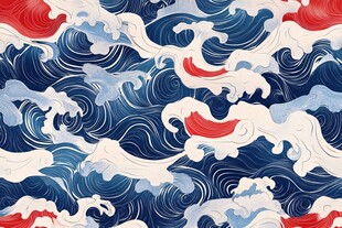 日式传统海浪图案纹理
