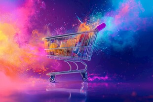 梦幻购物车绽放绚丽色彩