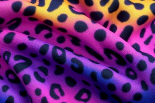 多彩豹纹布料纹理特写