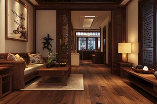 中式典雅客厅家居室内景