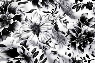 黑白花卉图案纹理设计