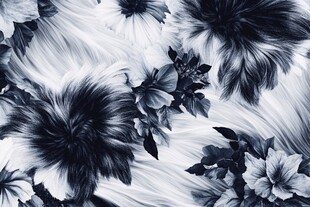 黑白花卉图案纹理背景