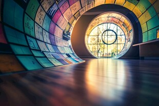 彩色环形空间的梦幻视效