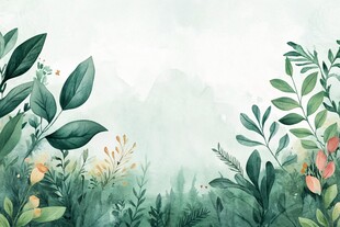 清新绿植山水梦幻风景图