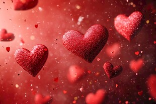 浪漫红心纷飞背景图