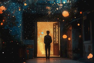 迈向梦幻之门的孤独身影