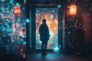 梦幻空间中孤独的凝望者