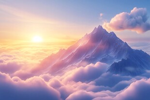 云海之上的壮丽山峰日出