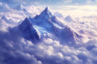 云海之上的巍峨雪山
