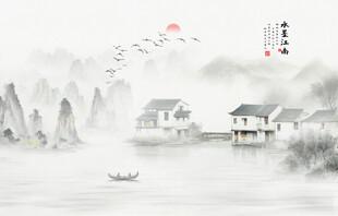 水墨江南水乡