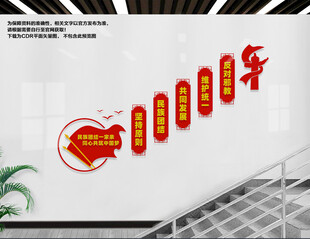 民族团结楼梯文化墙