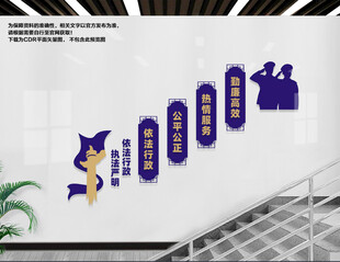 依法行政楼梯文化墙