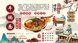 牛腩面背景墙