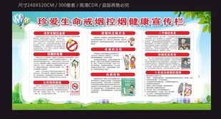 珍爱生命戒烟控烟健康宣传栏