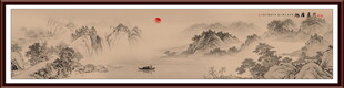 中国风水墨意境山水背景