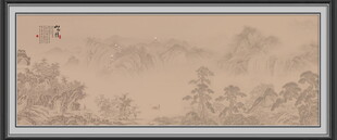 新中式屏风山水画