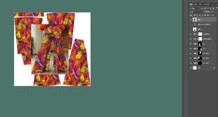 多彩花卉图案服装面料