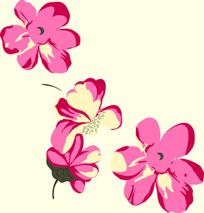 粉色花朵插画图案设计
