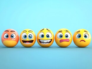 一排多彩表情符号