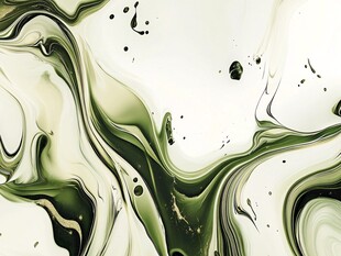 墨绿流体艺术纹理背景图