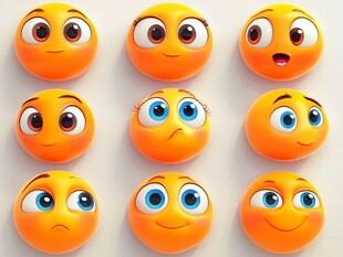 可爱表情球 多样情绪呈现